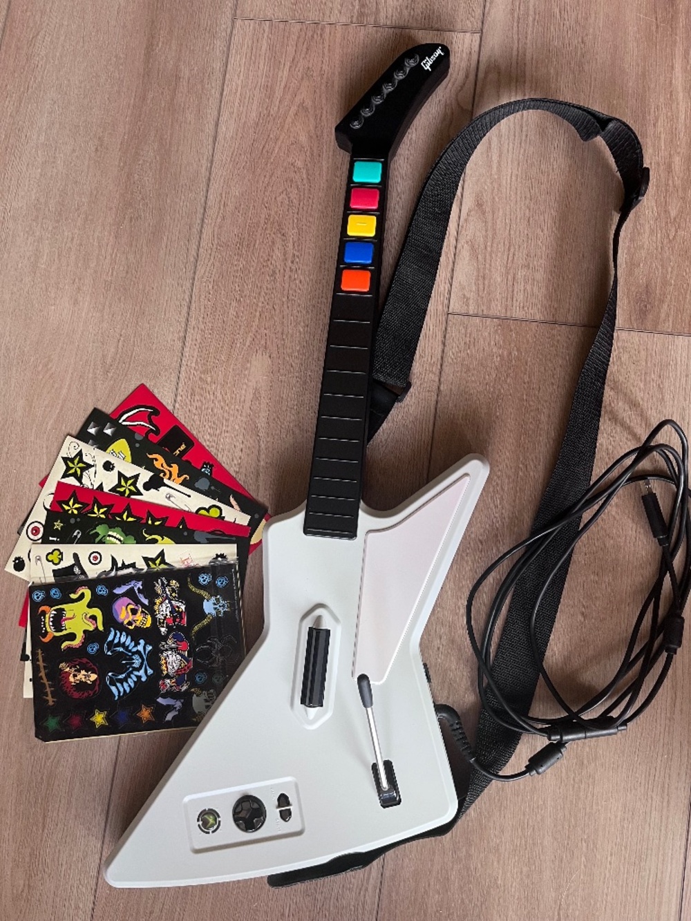 Xbox 360 Guitar Hero Gibson X-Plorer Wired Controller Red Octane - Working